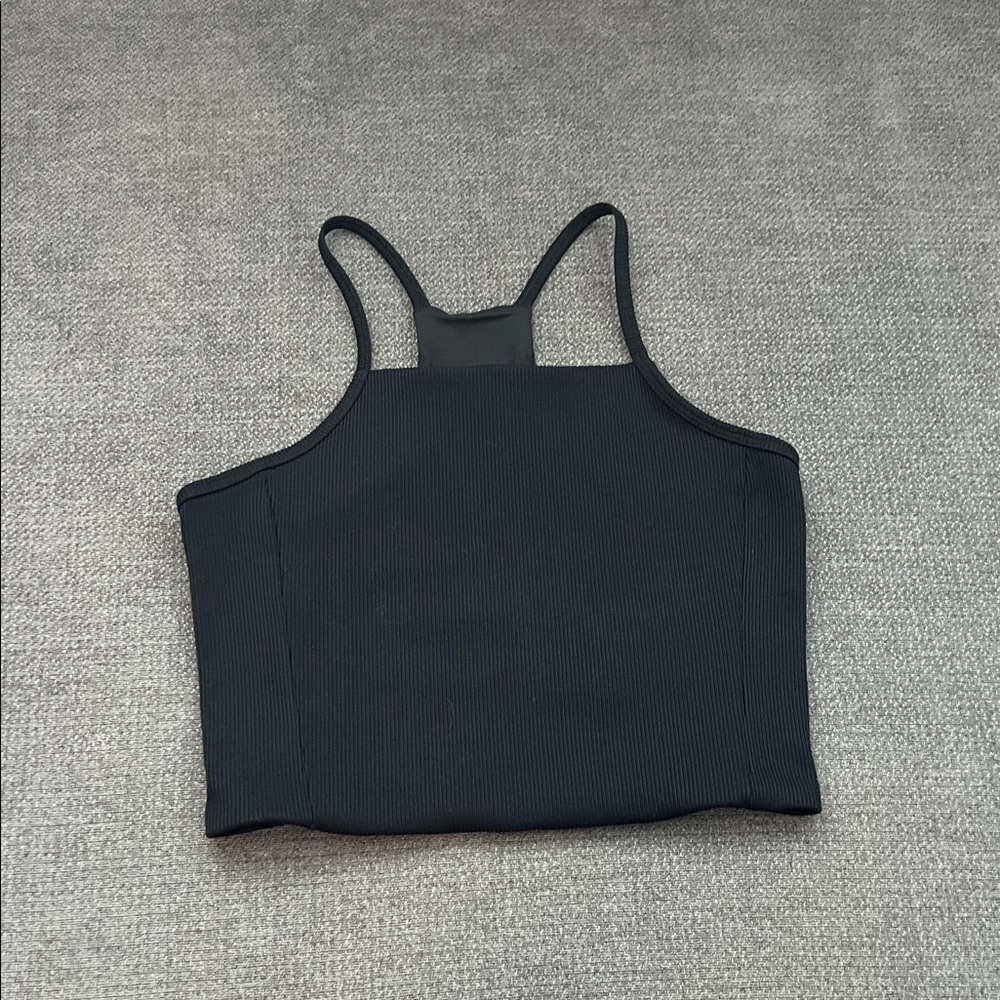 The North Face Black Ribbed Crop Tank